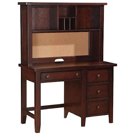 Youth Single Pedestal Desk & Hutch